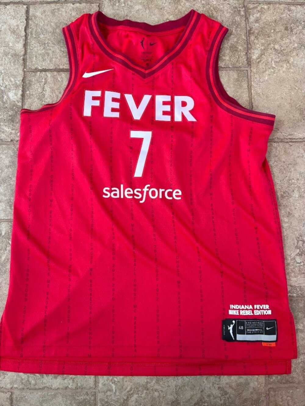 Nike Aliyah Boston Indiana Fever Rebel Edition Player Red Jersey Size L